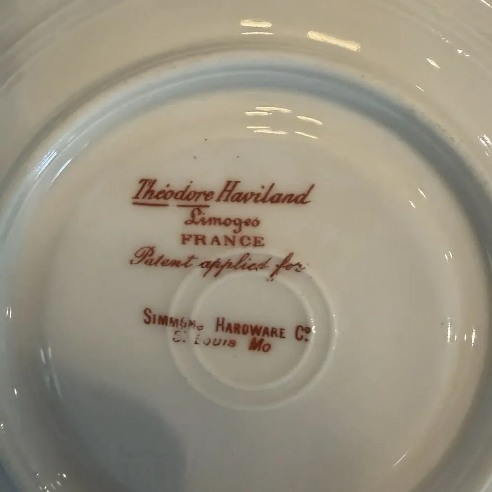 Set Of 6 Theodore Haviland For Simmons Hardware Co. St. Louis Saucers Scalloped
